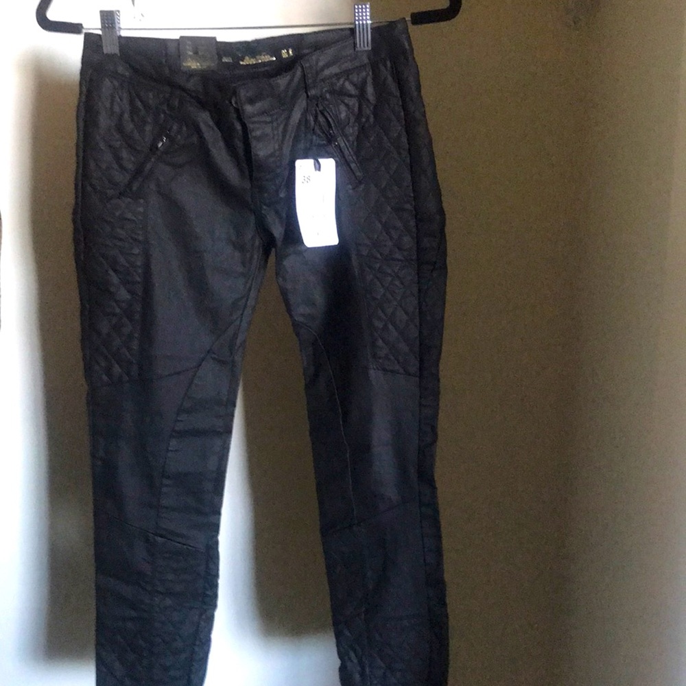 Black Quilted Skinny Jeans